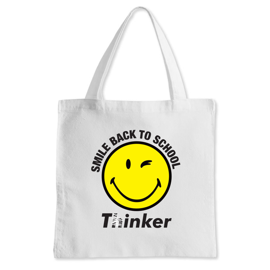 Smile Back To School Totebag White