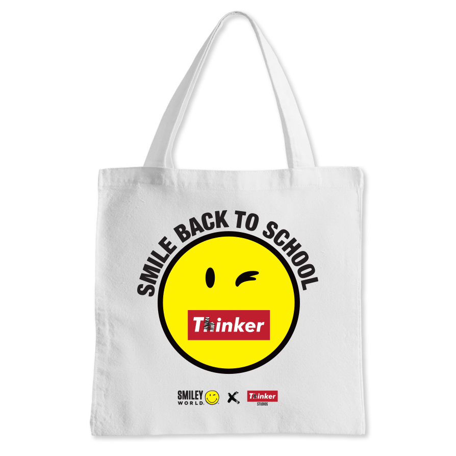 SmileyWorld x Thinker Totebag White
