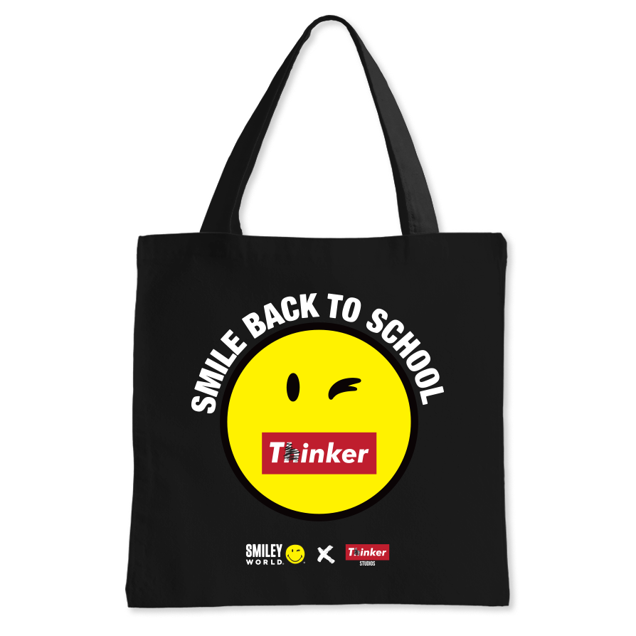 SmileyWorld x Thinker Totebag Black